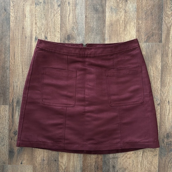 Old Navy Dresses & Skirts - Old Navy Burgundy Faux Suede Mini Skirt